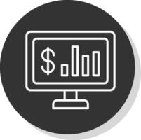 Stock Market Line Shadow Circle Icon Design vector