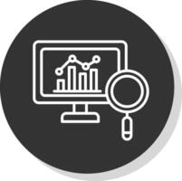 Market Analytics Line Shadow Circle Icon Design vector