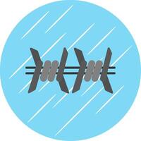 Barbed Wire Flat Circle Icon Design vector