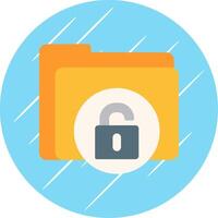 Unsecure Folder Flat Circle Icon Design vector