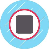 Stop Button Flat Circle Icon Design vector