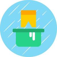 Washing Clothes Flat Circle Icon Design vector