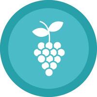 Grapes Line Shadow Circle Icon Design vector