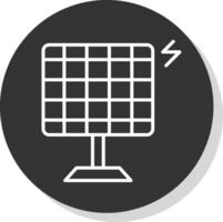 solar energía línea sombra circulo icono diseño vector