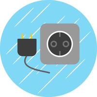 Plug And Socket Flat Circle Icon Design vector