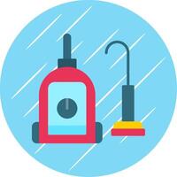 Vacuum Cleaner Flat Circle Icon Design vector