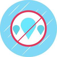 No Water Flat Circle Icon Design vector