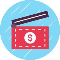 Clapperboard Flat Circle Icon Design vector