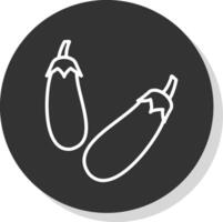 Eggplant Line Shadow Circle Icon Design vector