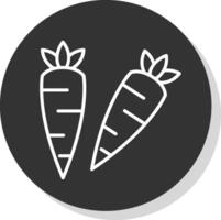 Carrots Line Shadow Circle Icon Design vector