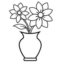 Flower coloring book illustration vector