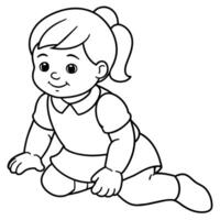 Child Coloring book page illustration vector