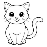 Cat Carton Coloring book illustration line art vector