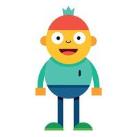 A minimalist Carton Character with smile flat style illustration vector