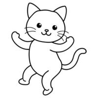 Cat Carton Coloring book illustration line art vector