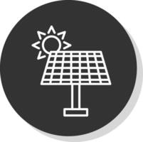 Solar Energy Line Shadow Circle Icon Design vector