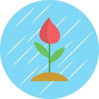 Flower Bud Flat Circle Icon Design vector