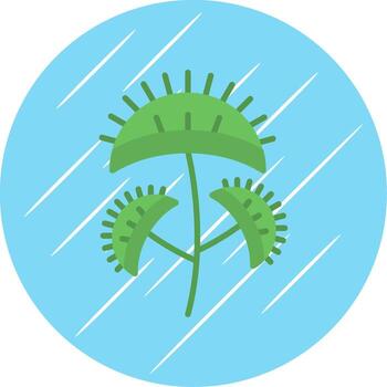 Venus atrapamoscas plano circulo icono diseño vector
