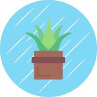 Aloe Vera Flat Circle Icon Design vector