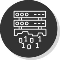 Data Loss Line Shadow Circle Icon Design vector