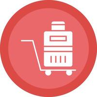 Luggage Trolley Line Shadow Circle Icon Design vector