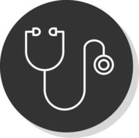 Stethoscope Line Shadow Circle Icon Design vector