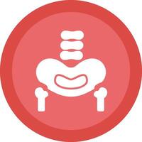 Pelvic Bone Line Shadow Circle Icon Design vector