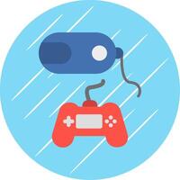Vr Game Flat Circle Icon Design vector