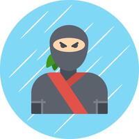 ninja plano circulo icono diseño vector