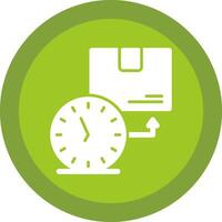 On Time Deliveries Line Shadow Circle Icon Design vector