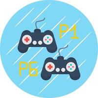 Player Versus Player Flat Circle Icon Design vector