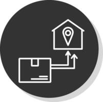Direct Delivery Line Shadow Circle Icon Design vector