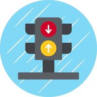 Traffic Light Flat Circle Icon Design vector