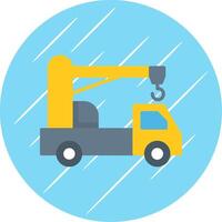 Crane Truck Flat Circle Icon Design vector