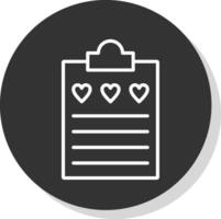 Wish List Line Shadow Circle Icon Design vector