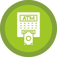 ATM Line Shadow Circle Icon Design vector
