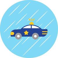 Police Car Flat Circle Icon Design vector