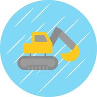 Digger Flat Circle Icon Design vector