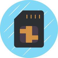 Sd Card Flat Circle Icon Design vector