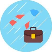 Business Trip Flat Circle Icon Design vector