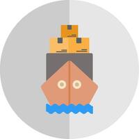 Embarcacion por mar plano escala icono diseño vector