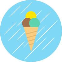 Ice Cream Cone Flat Circle Icon Design vector