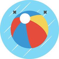 Beach Ball Flat Circle Icon Design vector