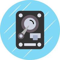 Hard Disk Drive Flat Circle Icon Design vector