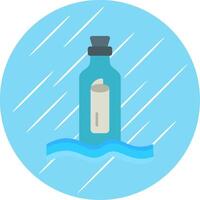 Message In A Bottle Flat Circle Icon Design vector