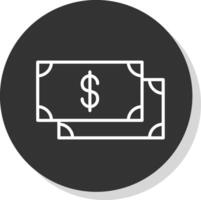 Payment Line Shadow Circle Icon Design vector