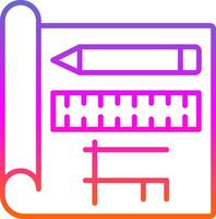 Blueprint Line Gradient Icon Design vector