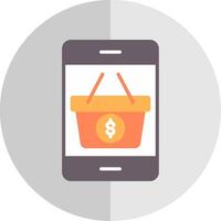 Mobile Shopping Flat Scale Icon Design vector