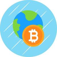 Bitcoin World Flat Circle Icon Design vector