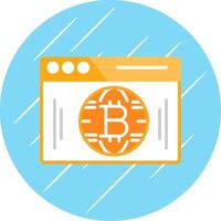 Bitcoin Web Flat Circle Icon Design vector